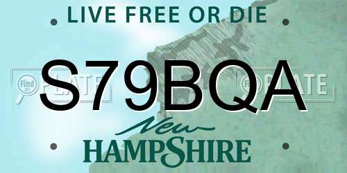 S79BQA New Hampshire License Plate