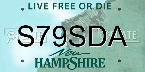 S79SDA New Hampshire License Plate