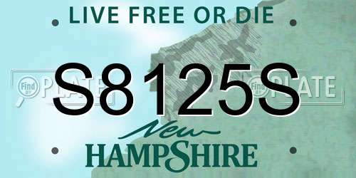 S8125S New Hampshire License Plate