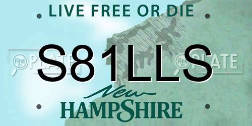S81LLS New Hampshire License Plate
