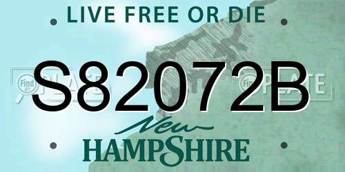 S82072B New Hampshire License Plate