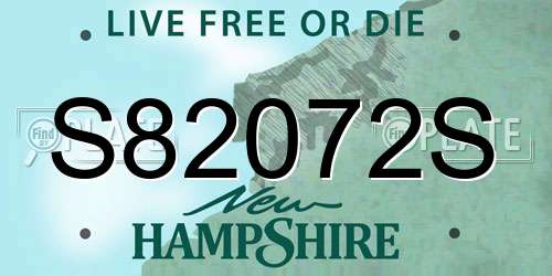 S82072S New Hampshire License Plate