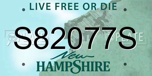 S82077S New Hampshire License Plate