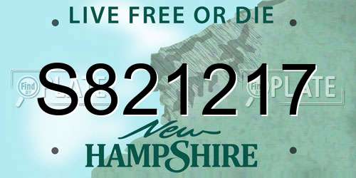 S821217 New Hampshire License Plate