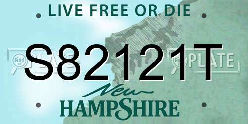 S82121T New Hampshire License Plate