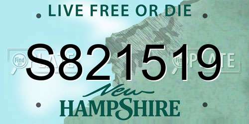 S821519 New Hampshire License Plate