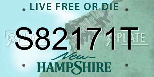 S82171T New Hampshire License Plate