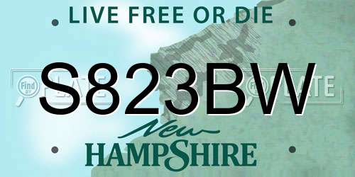 S823BW New Hampshire License Plate
