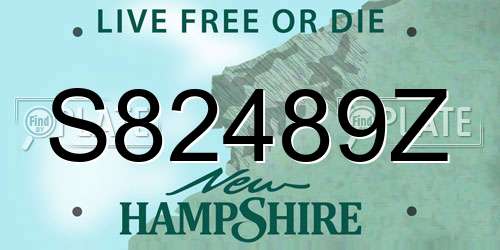 S82489Z New Hampshire License Plate