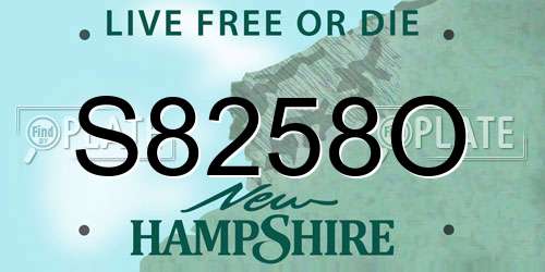 S8258O New Hampshire License Plate