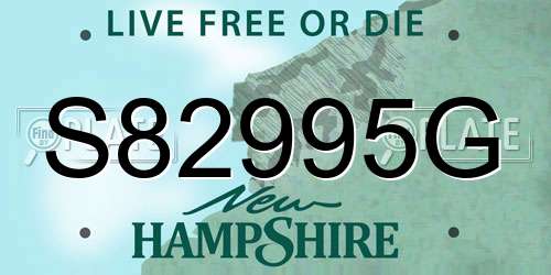 S82995G New Hampshire License Plate