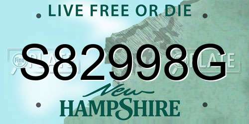 S82998G New Hampshire License Plate