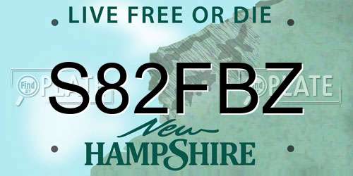S82FBZ New Hampshire License Plate