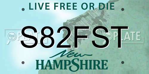 S82FST New Hampshire License Plate