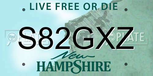 S82GXZ New Hampshire License Plate