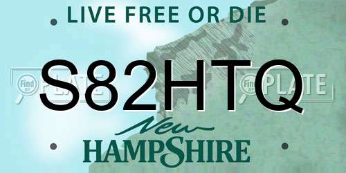 S82HTQ New Hampshire License Plate