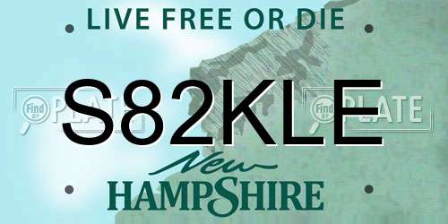 S82KLE New Hampshire License Plate