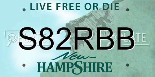 S82RBB New Hampshire License Plate