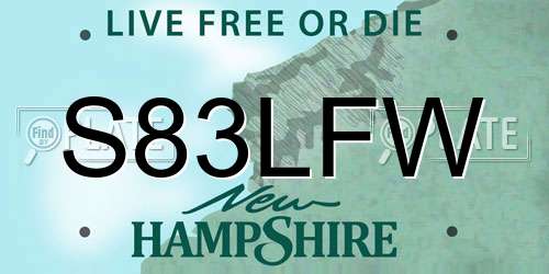 S83LFW New Hampshire License Plate
