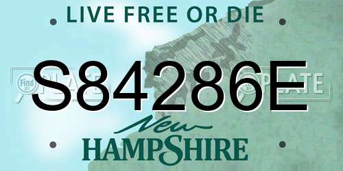 S84286E New Hampshire License Plate