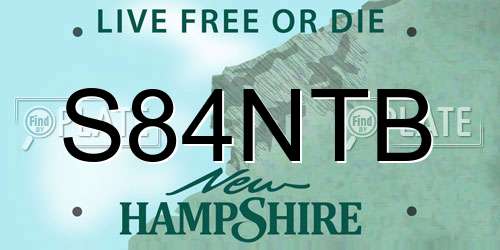 S84NTB New Hampshire License Plate