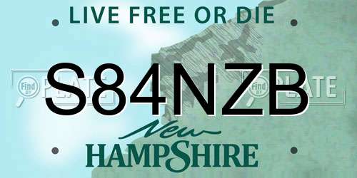 S84NZB New Hampshire License Plate