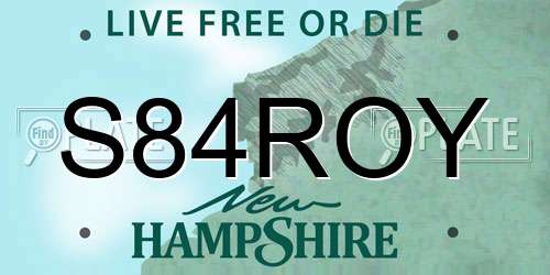 S84ROY New Hampshire License Plate