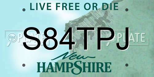 S84TPJ New Hampshire License Plate