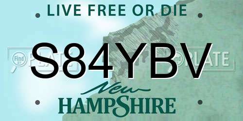 S84YBV New Hampshire License Plate
