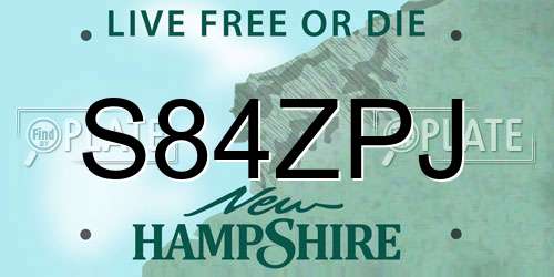 S84ZPJ New Hampshire License Plate