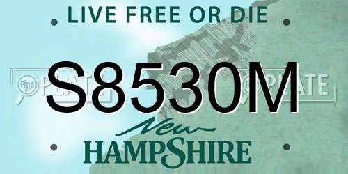S8530M New Hampshire License Plate