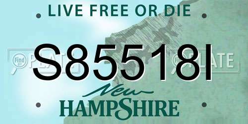 S85518I New Hampshire License Plate