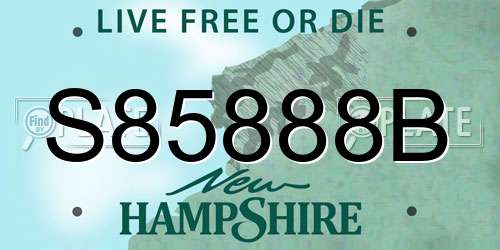 S85888B New Hampshire License Plate