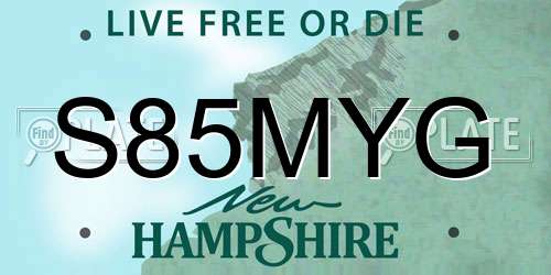 S85MYG New Hampshire License Plate