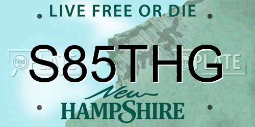 S85THG New Hampshire License Plate