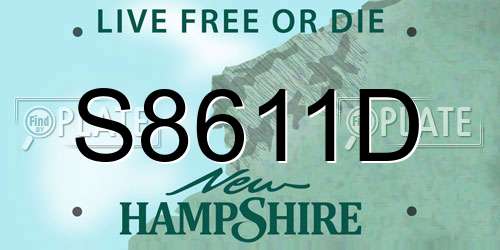 S8611D New Hampshire License Plate