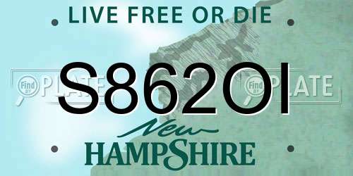 S862OI New Hampshire License Plate