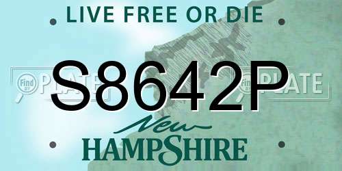 S8642P New Hampshire License Plate