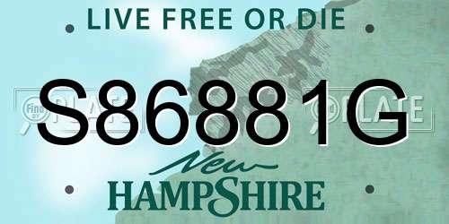 S86881G New Hampshire License Plate
