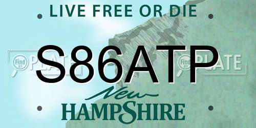 S86ATP New Hampshire License Plate