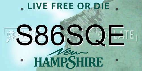 S86SQE New Hampshire License Plate