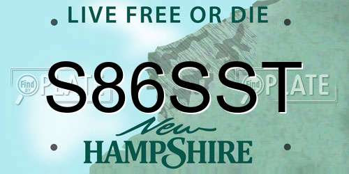 S86SST New Hampshire License Plate