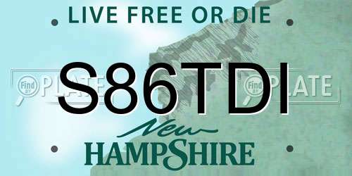S86TDI New Hampshire License Plate