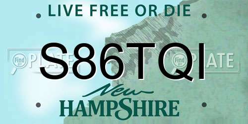 S86TQI New Hampshire License Plate