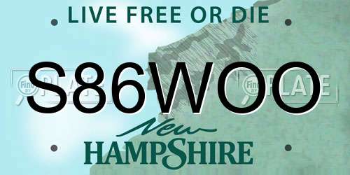 S86WOO New Hampshire License Plate