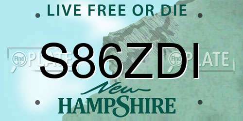S86ZDI New Hampshire License Plate