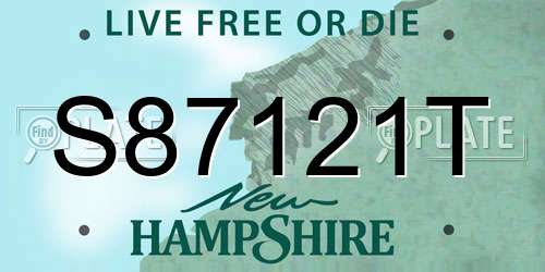 S87121T New Hampshire License Plate