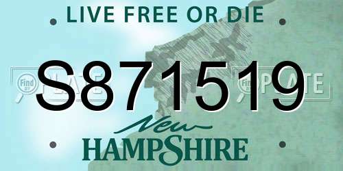 S871519 New Hampshire License Plate