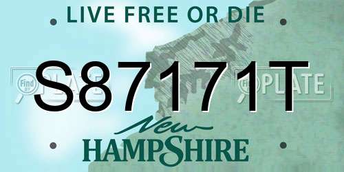 S87171T New Hampshire License Plate