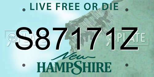 S87171Z New Hampshire License Plate